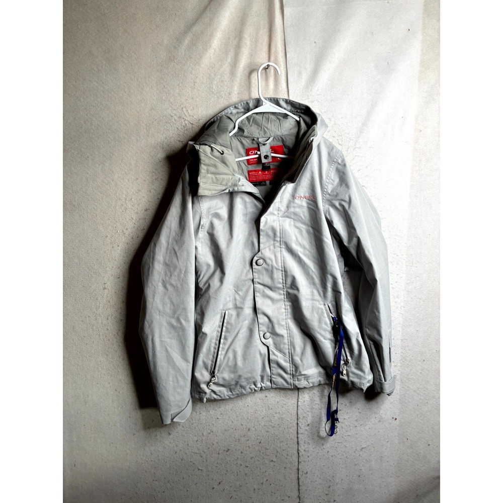 O'Neill Waterproof 3 in 1 Snowboard Jacket Women Medium Light Gray Hooded Zip Up